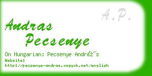 andras pecsenye business card